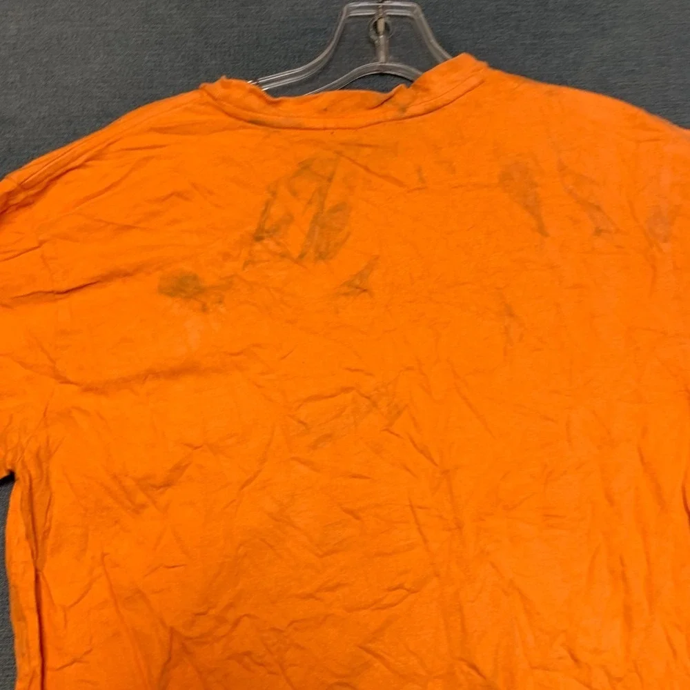 Polo Ralph Lauren T Shirt Mens S Orange Embroidered Logo Chest Pocket Short